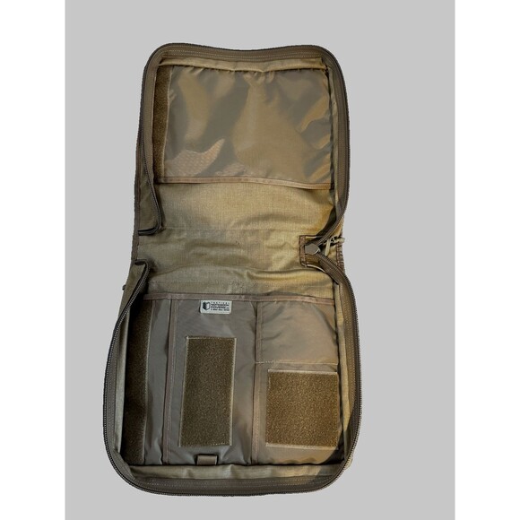 Tactical Notebook Cover with Zip Closure Large Sz  13" x 14" Army Green Pockets - Picture 2 of 7